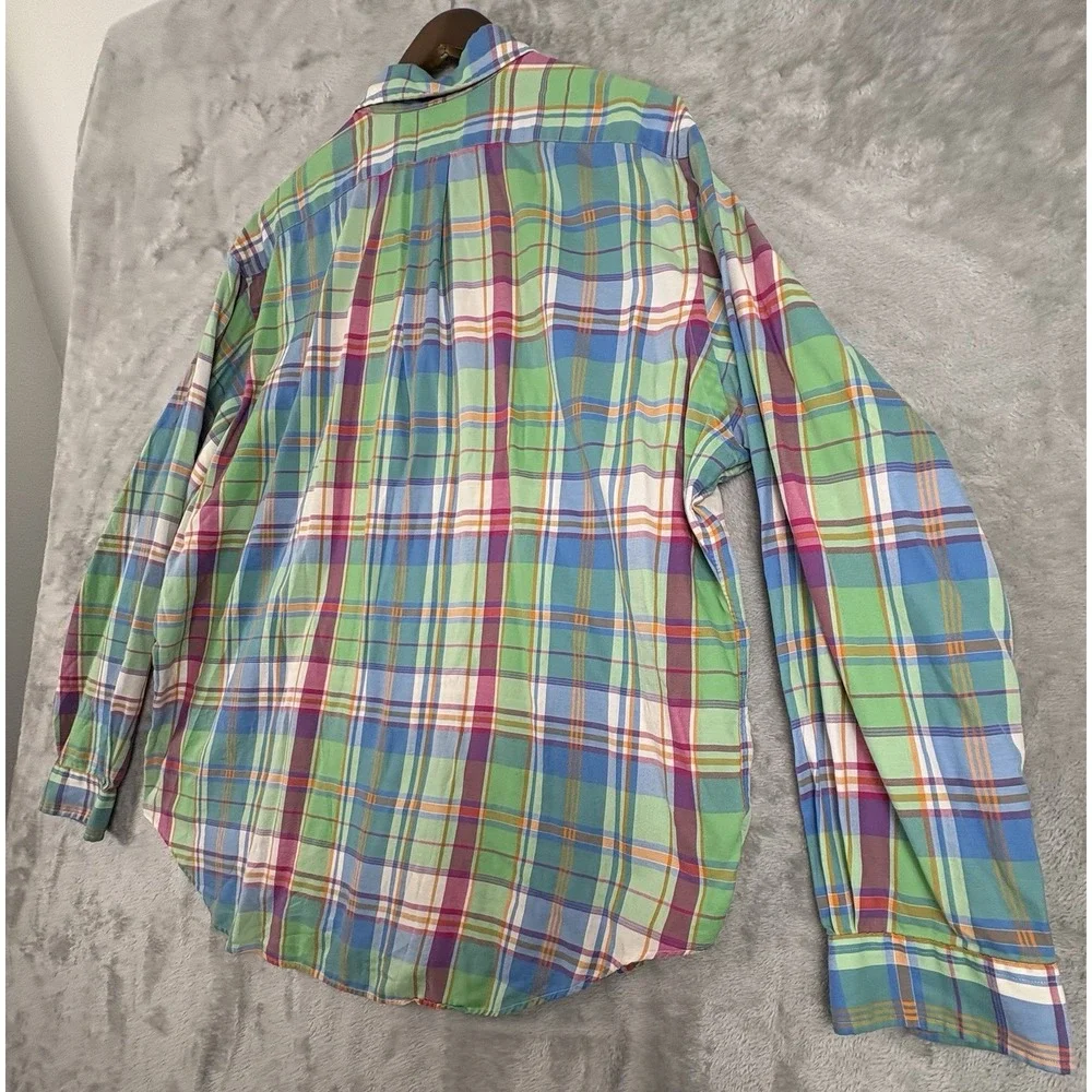 Ralph Lauren Mens Classic Fit Size XXL Plaid Long Sleeve Button Shirt Colorful - Picture 7 of 11